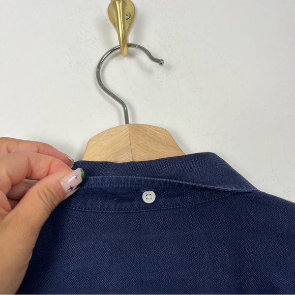 SCHNAYDERMAN'S OXFORD 100% Cotton Dark Blue Collared Shirt 39-40 15.5 Large - Picture 6 of 12